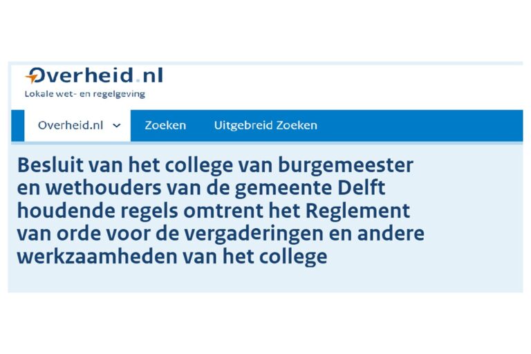 Ook het college van B en W heeft een huishoudelijk reglement
